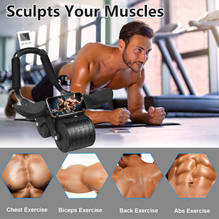 InstantCore Roller — Automatic Ab Roller w/ Elbow Support