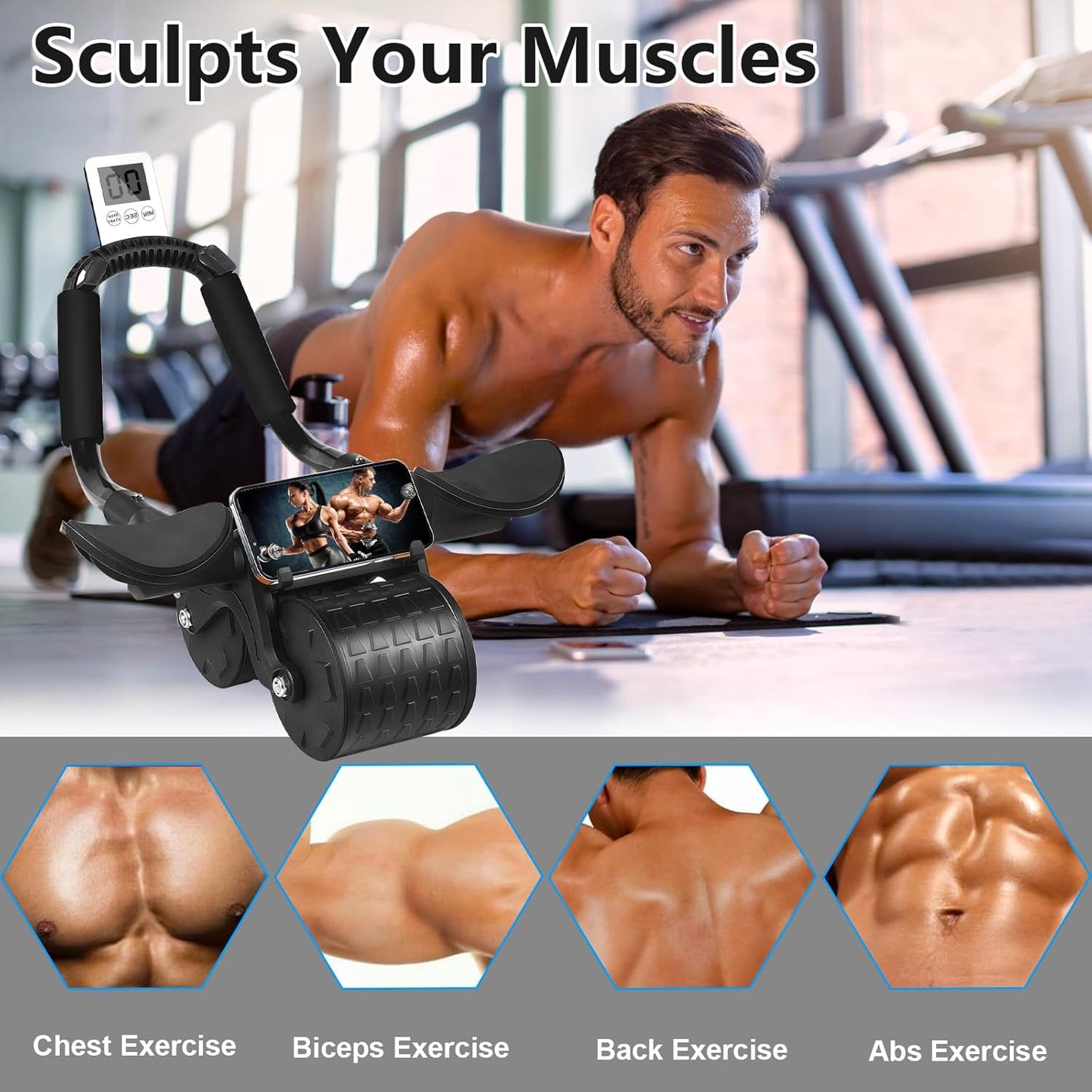 InstantCore Roller — Automatic Ab Roller w/ Elbow Support