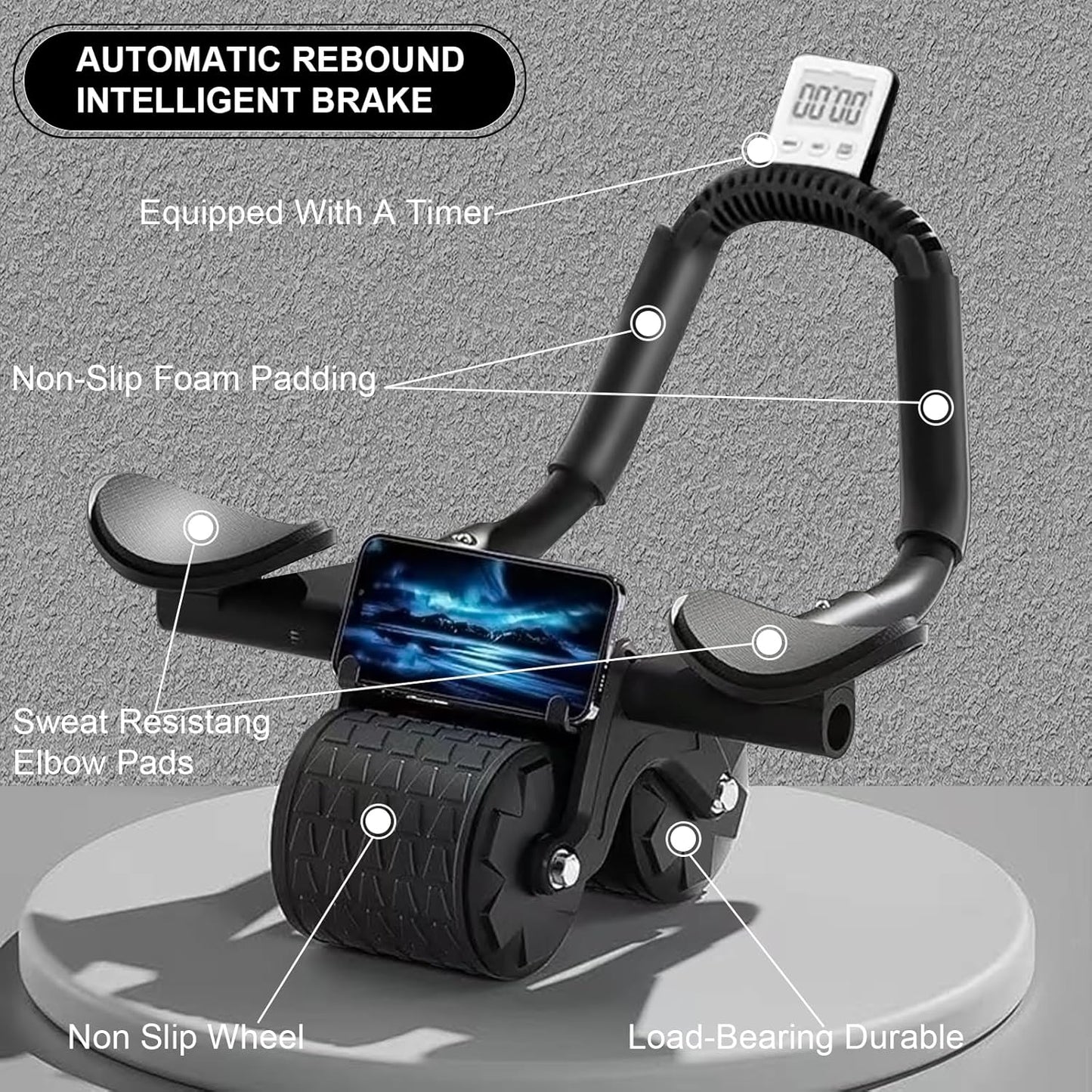 InstantCore Roller — Automatic Ab Roller w/ Elbow Support
