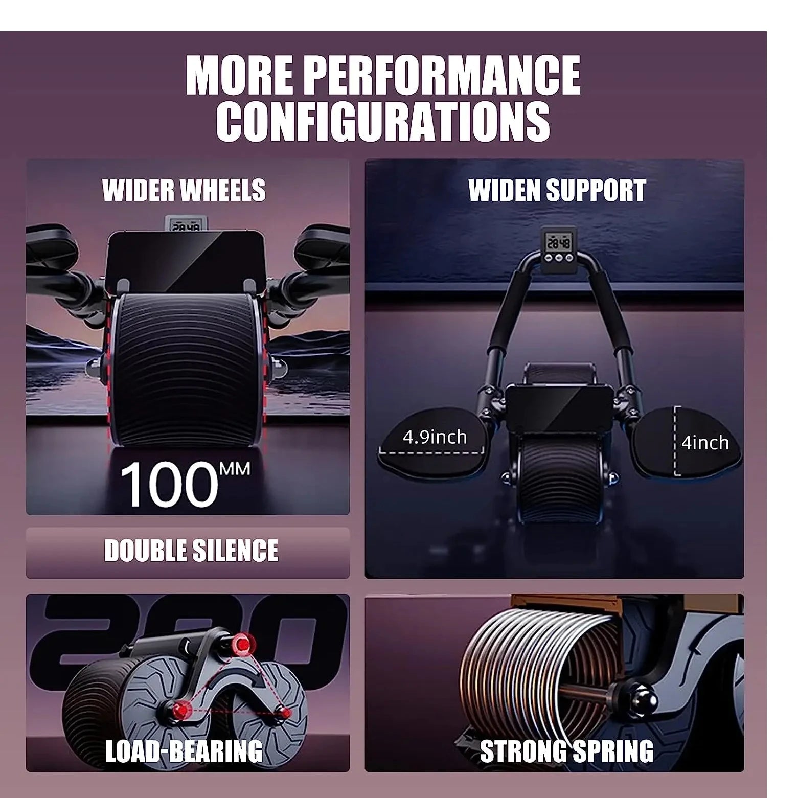 Elbow Support Automatic Rebound Abdominal Wheel Core Muscle Ab Trainer with Counter Display Fitness Exercise Roller Wheel